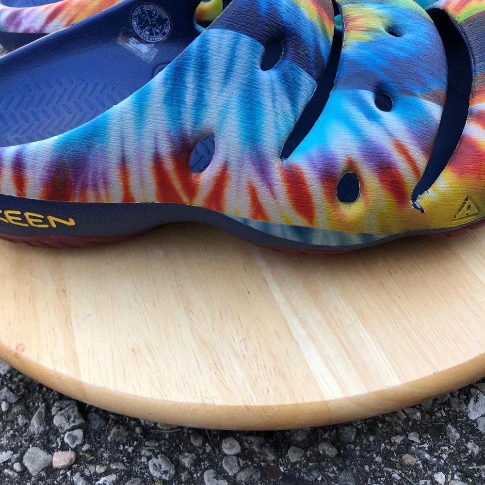 KEEN Yogui Arts Clogs Mens 8 Tie Dye Women 10 Jerry Garcia Slip On Slides Hippie - Picture 12 of 12